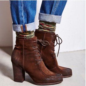 Frye Brown Parker Nubuck Lace-up Boots Size 8.5